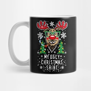 189 Deer Reindeer Rudolph beard cigar My Ugly Christmas Mug